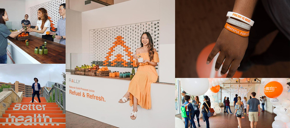 Rally Health SXSW, activations, juice bar, and branded moments